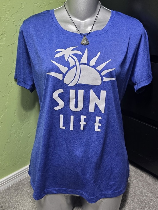 Sport-Tek Tops - Sun Life Graphic Sport T-Shirt Blue Sport Tek Size Large